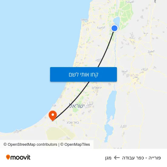 מפת פורייה - כפר עבודה למגן