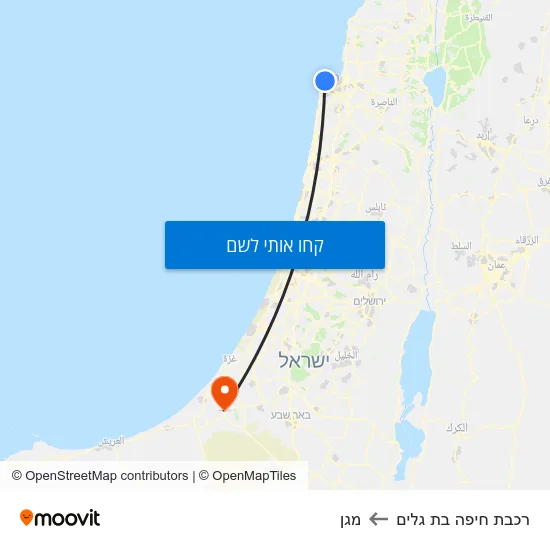 מפת רכבת חיפה בת גלים למגן