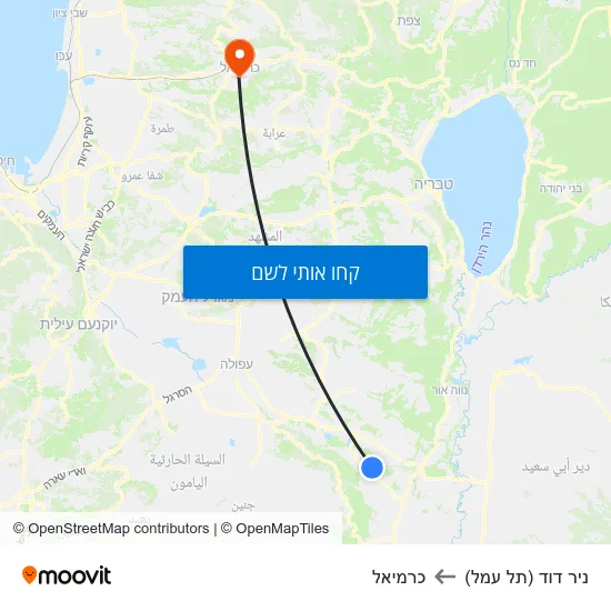 מפת ניר דוד (תל עמל) לכרמיאל