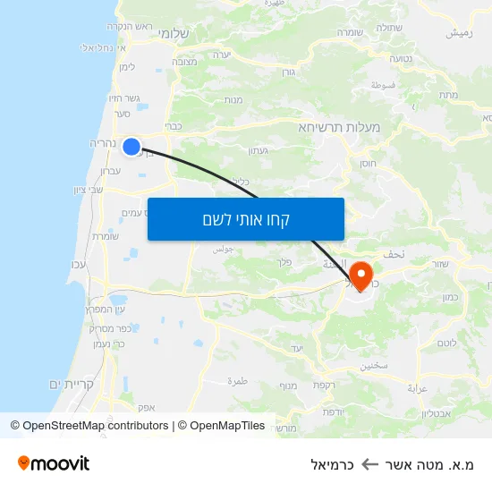 מפת מ.א. מטה אשר לכרמיאל