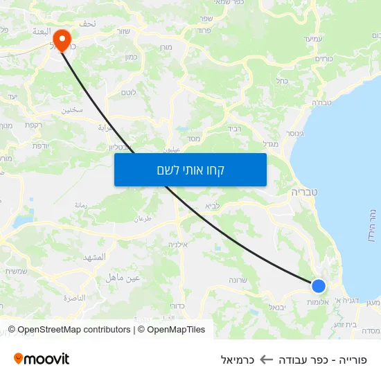 מפת פורייה - כפר עבודה לכרמיאל
