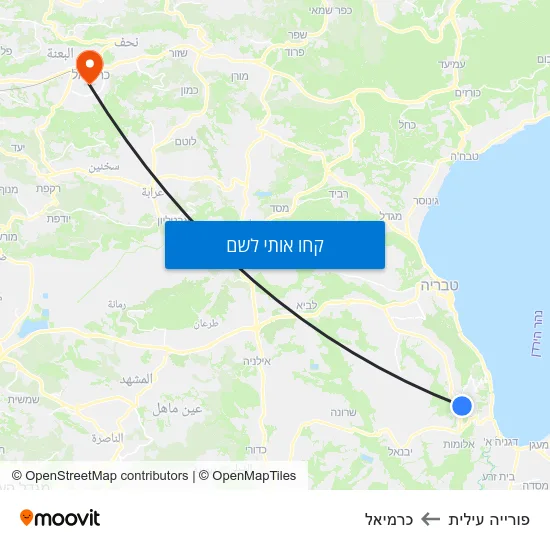 מפת פורייה עילית לכרמיאל