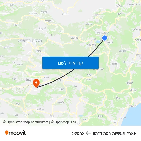 מפת פארק תעשיות רמת דלתון לכרמיאל