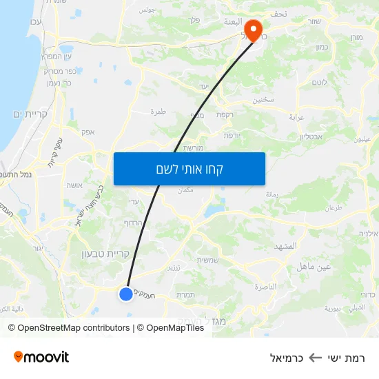 מפת רמת ישי לכרמיאל