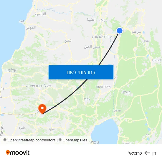 מפת דן לכרמיאל