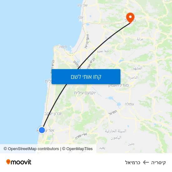 מפת קיסריה לכרמיאל