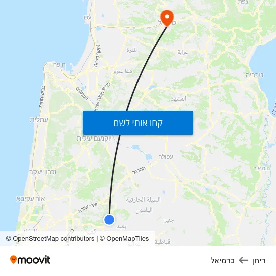 מפת ריחן לכרמיאל