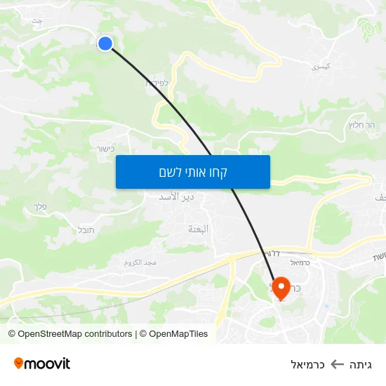 מפת גיתה לכרמיאל
