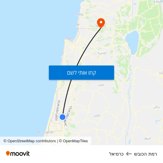 מפת רמת הכובש לכרמיאל