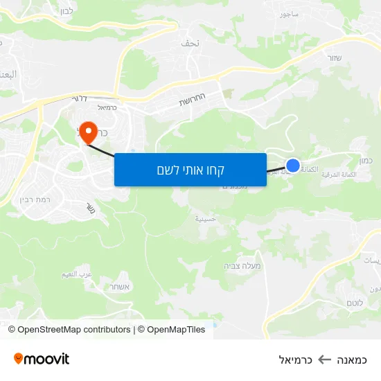 מפת כמאנה לכרמיאל