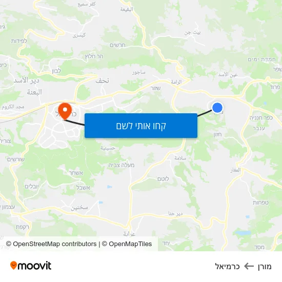 מפת מורן לכרמיאל