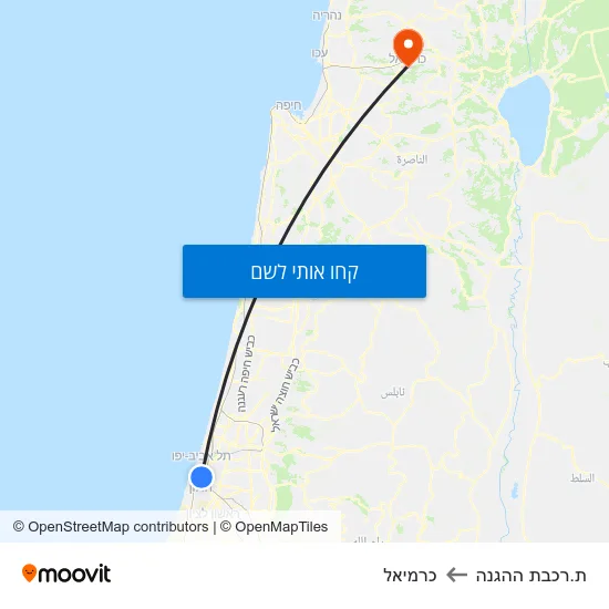 מפת ת.רכבת ההגנה לכרמיאל