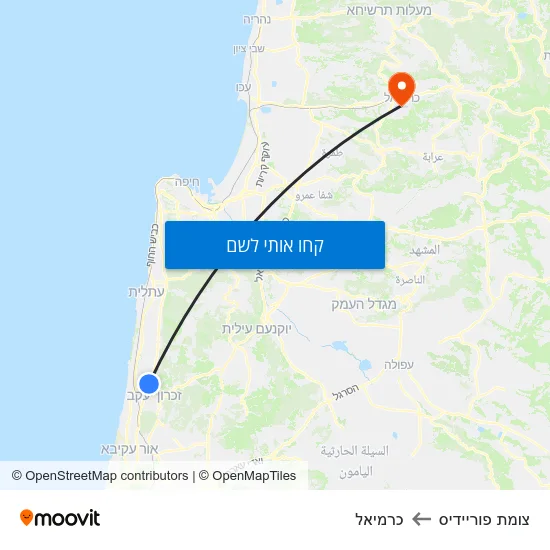 מפת צומת פוריידיס לכרמיאל