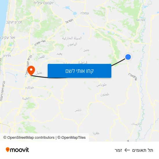 מפת תל תאומים לזמר