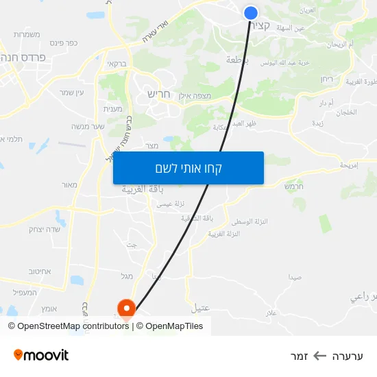 מפת ערערה לזמר