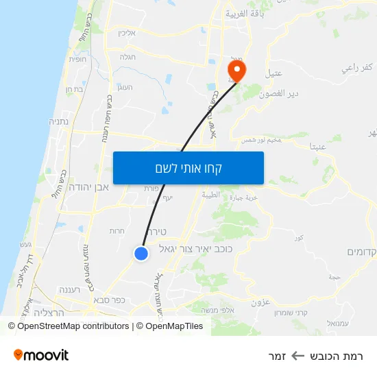 מפת רמת הכובש לזמר