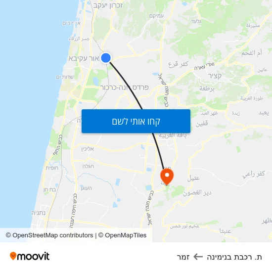 מפת ת. רכבת בנימינה לזמר