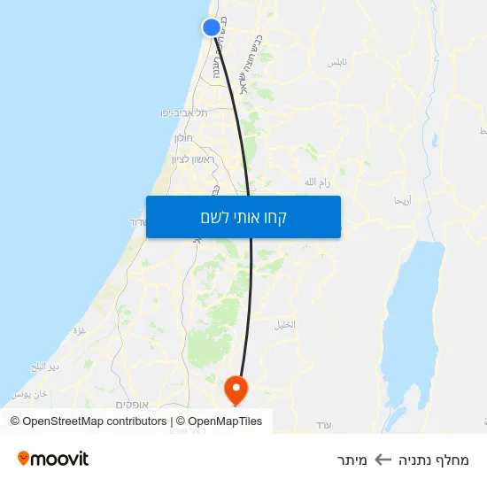 מפת מחלף נתניה למיתר