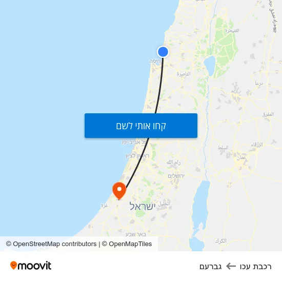 מפת רכבת עכו לגברעם