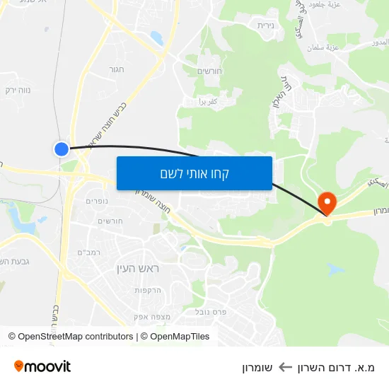 מפת מ.א. דרום השרון לשומרון
