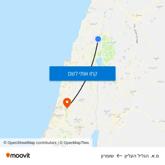 מפת מ.א. הגליל העליון לשומרון
