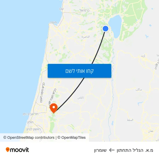 מפת מ.א. הגליל התחתון לשומרון