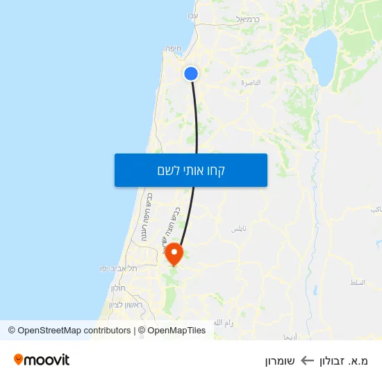 מפת מ.א. זבולון לשומרון
