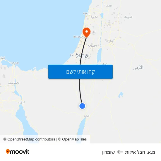 מפת מ.א. חבל אילות לשומרון