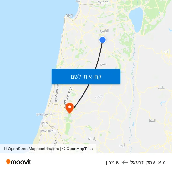 מפת מ.א. עמק יזרעאל לשומרון
