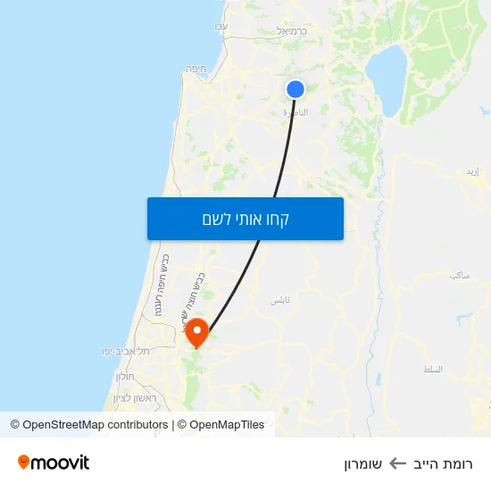 מפת רומת הייב לשומרון