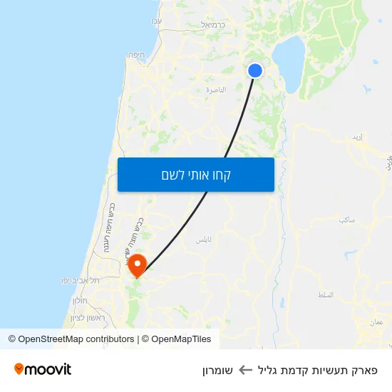 מפת פארק תעשיות קדמת גליל לשומרון