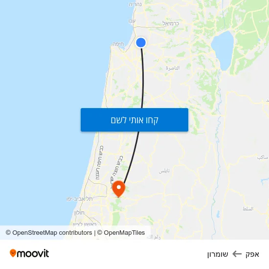 מפת אפק לשומרון