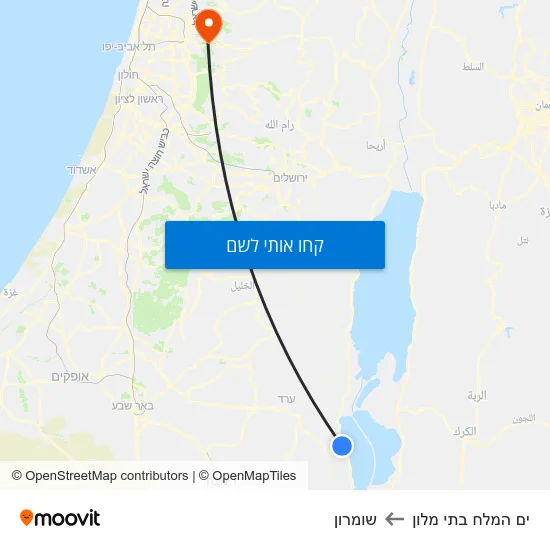 מפת ים המלח בתי מלון לשומרון