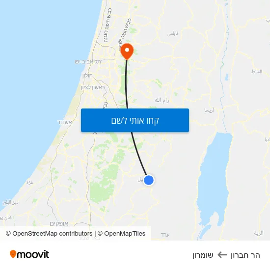 מפת הר חברון לשומרון