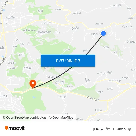 מפת קרני שומרון לשומרון