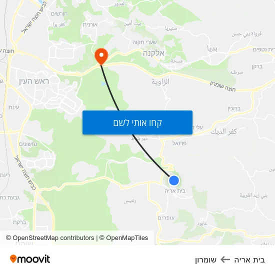 מפת בית אריה לשומרון