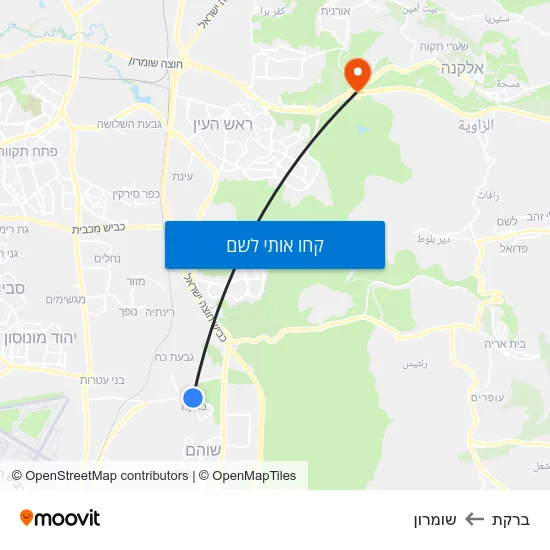 מפת ברקת לשומרון
