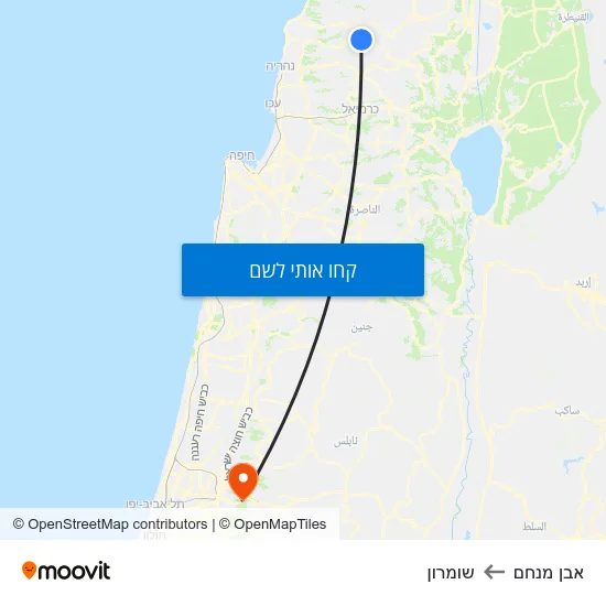 מפת אבן מנחם לשומרון
