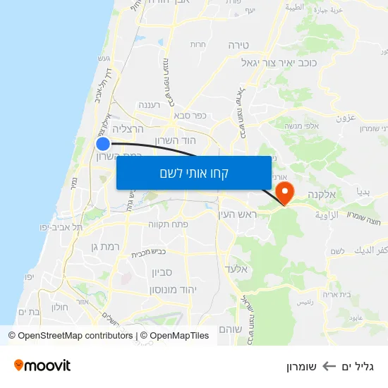 מפת גליל ים לשומרון