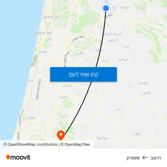 מפת היוגב לשומרון
