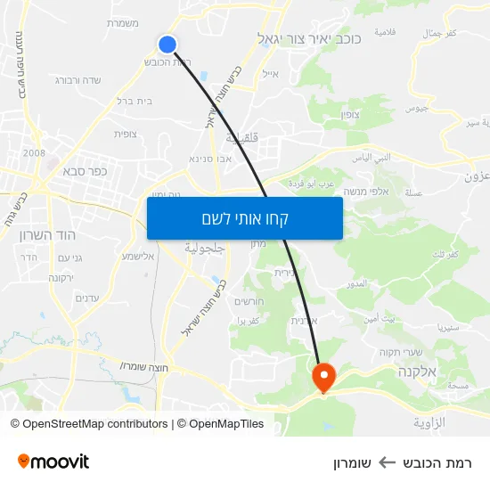 מפת רמת הכובש לשומרון
