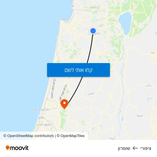 מפת ציפורי לשומרון
