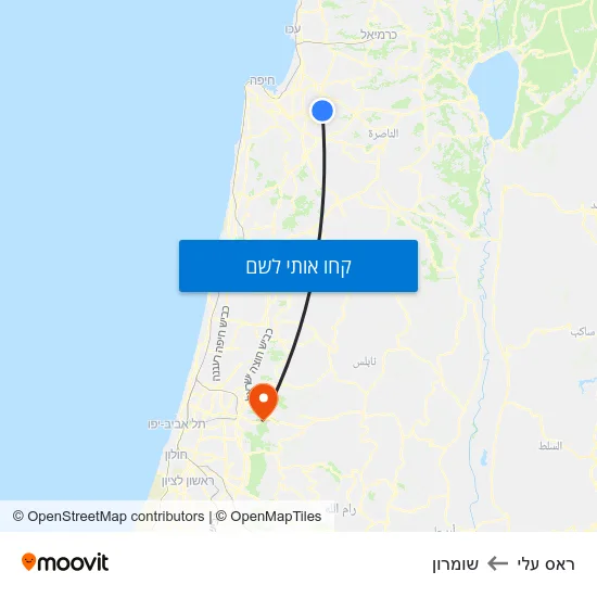 מפת ראס עלי לשומרון