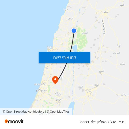 מפת מ.א. הגליל העליון לרבבה