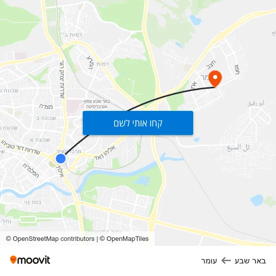 מפת באר שבע לעומר