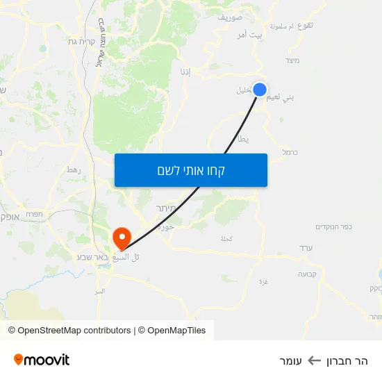 מפת הר חברון לעומר