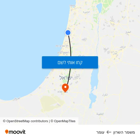 מפת משמר השרון לעומר