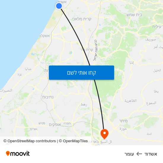 מפת אשדוד לעומר