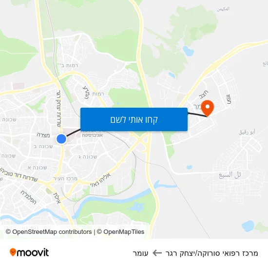 מפת מרכז רפואי סורוקה/יצחק רגר לעומר