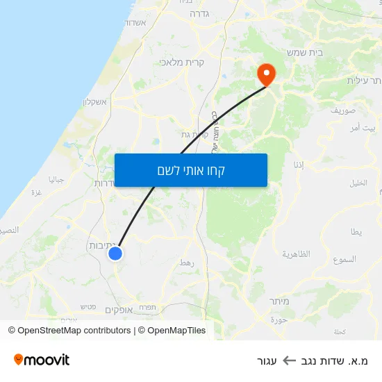 מפת מ.א. שדות נגב לעגור